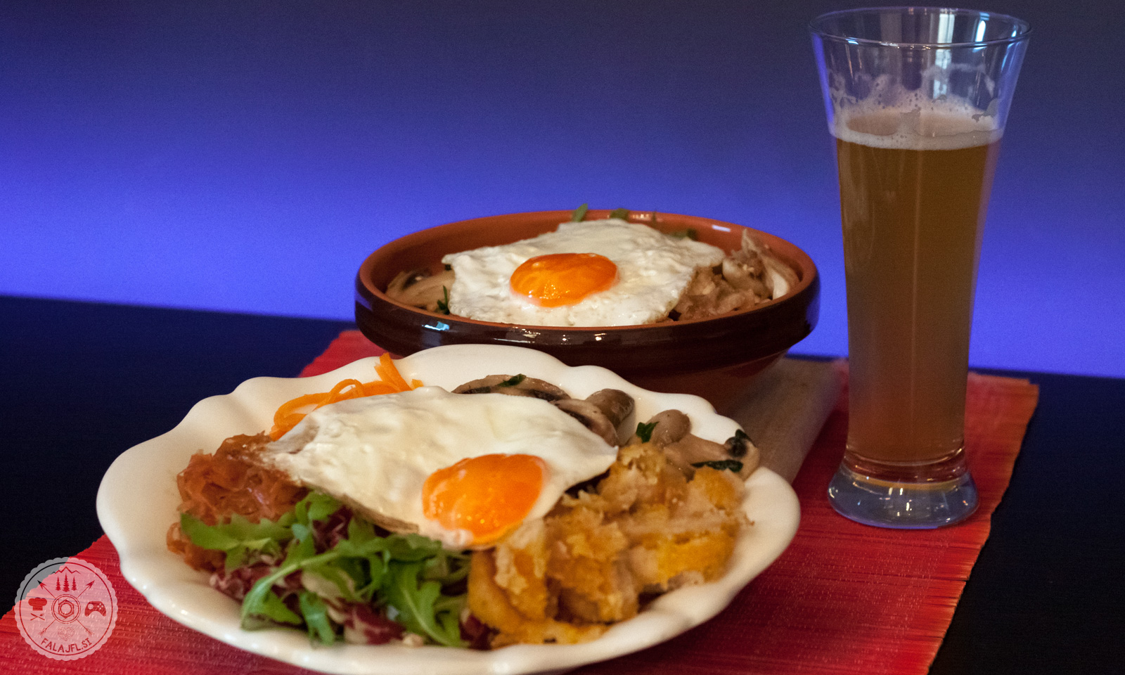bibimbap, žganci, zelenjava, jajce, meso
